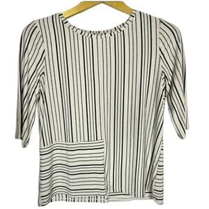 Habitat‎ City Stripe Elbow Sleeve Tee Contrast Lagenlook Small Classic Geometric